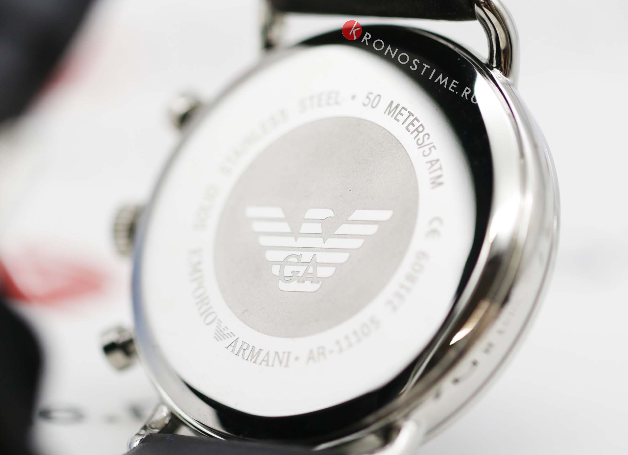 Emporio Armani Emporio Armani AR11105 кварцевые мужские часы часы крупный план синий циферблата